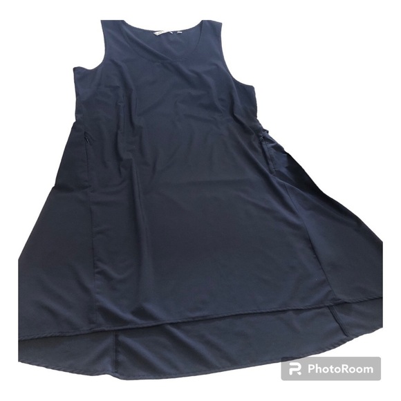 Orvis Woman’s Navy LagenLook Sleeveless Hi-Low A-Line Dress Size XL - Picture 3 of 11